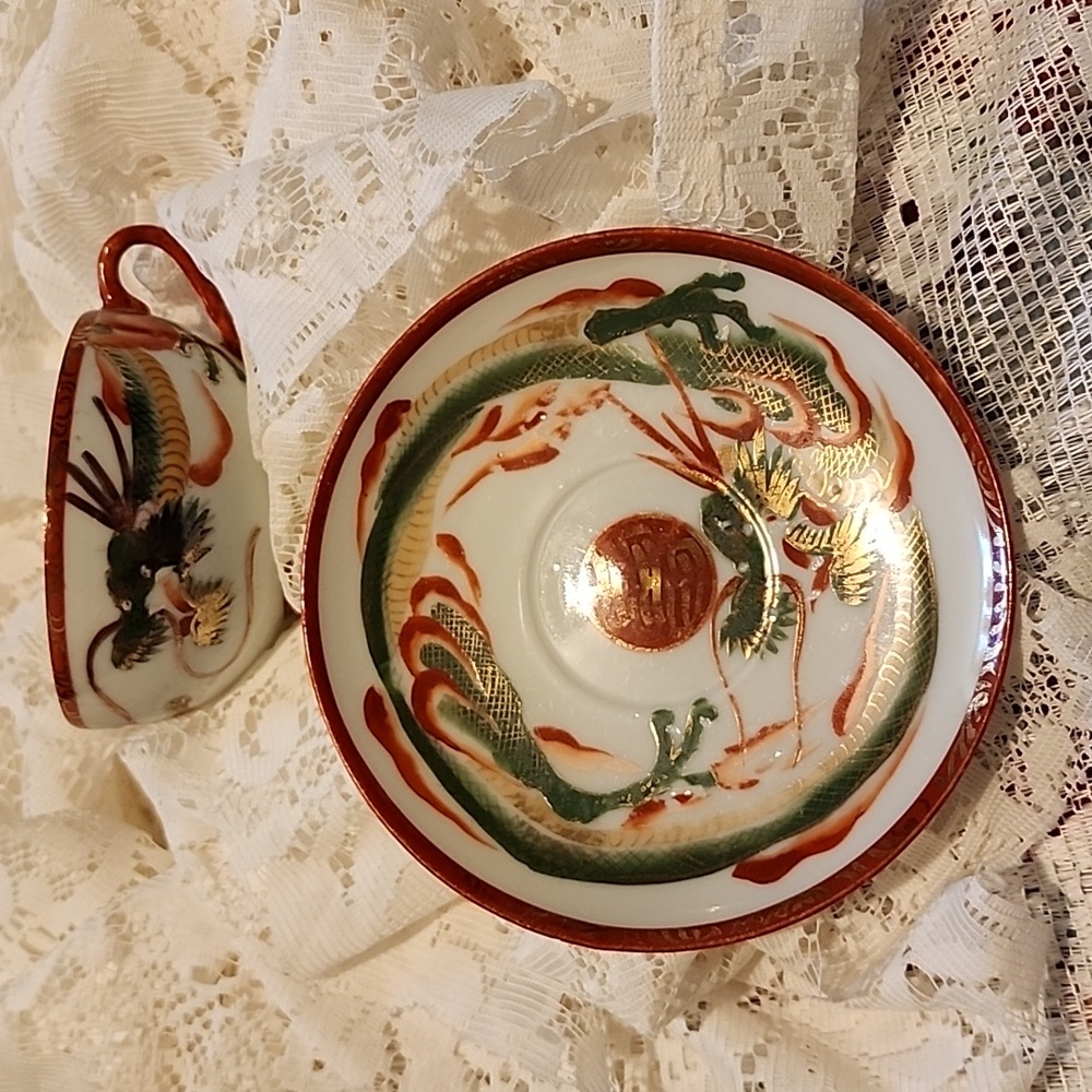 Vintage Dragon Teacup and Saucer Set